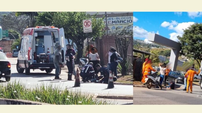 Condutor cai de moto no Acesso 3 de Itabirito e acidente mobiliza Samu