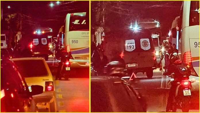 Moto e carro se envolvem em acidente na Avenida dos Inconfidentes, em Itabirito