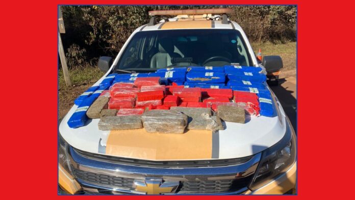 BR-356: PMRv apreende, na Barreira de Itabirito, 71 kg de maconha que estavam a caminho de Ponte Nova