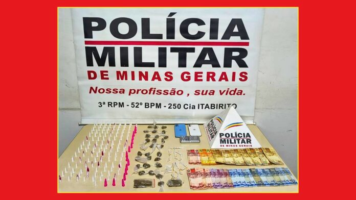 Itabirito: traficantes do PA, sendo 1 adolescente, são surpreendidos ao tentar fugir da PM