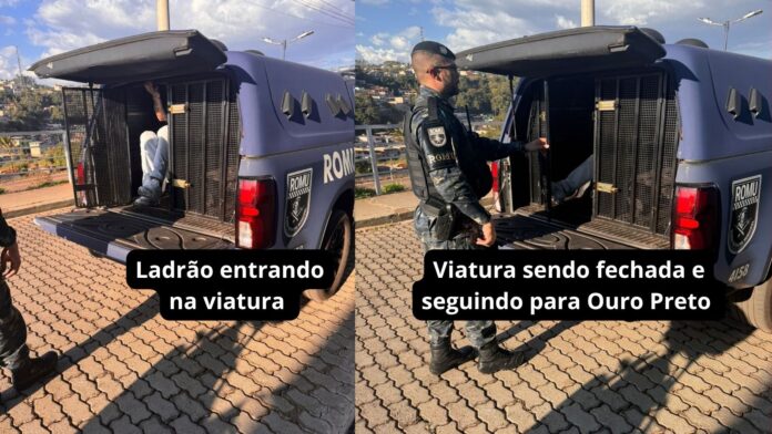 Itabirito: ladrão soca e chuta vítima, rouba celular, mas acaba preso pela GCM