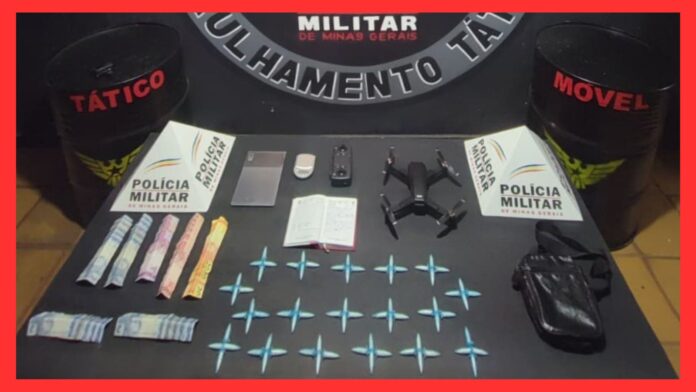 Ouro Preto: utilizando drone e um tablet, homem é preso com 72 pinos de cocaína no Padre Faria