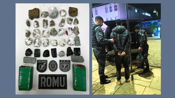 Polícia Municipal de Mariana: jovem é preso após ser flagrado com drogas e confessar tráfico Polícia Municipal de Mariana: jovem é preso após ser flagrado com drogas e confessar tráfico