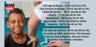 A partir do Córrego do Bação, multivacinação em Itabirito acontecerá na sede, distritos e comunidades A partir do Córrego do Bação, multivacinação em Itabirito acontecerá na sede, distritos e comunidades