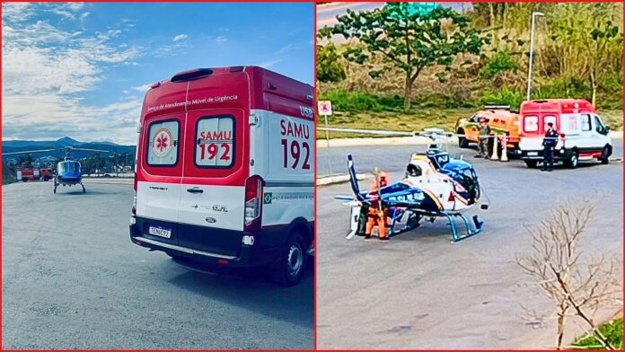 Itabirito: menina (9 anos) sofre acidente de bicicleta e é levada em estado grave de helicóptero para BH