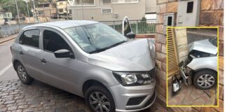 Itabirito: carro é deixado em via pública após se chocar contra parede da Zilda Calçados Itabirito: carro é deixado em via pública após se chocar contra parede da Zilda Calçados