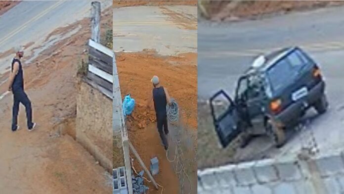 VÍDEO: ladrão furta 70 metros de cabo em chácara na região de São Gonçalo do Bação, em Itabirito