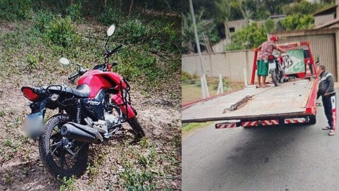 GCM de Itabirito recupera moto furtada 1h após o crime; veículo foi abandonado ao lado de escola