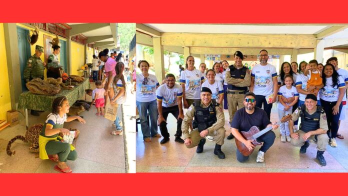 Mariana: ação social da PM leva mágica, mascotes, música e orientações para Monsenhor Horta