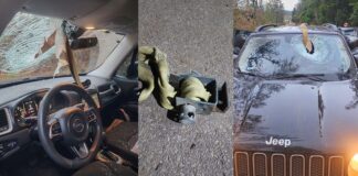 BR-356, Itabirito: cinta de amarração solta em carreta atinge, com violência, veículo que vinha atrás BR-356, Itabirito: cinta de amarração solta em carreta atinge, com violência, veículo que vinha atrás