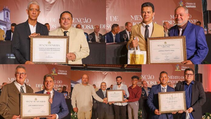 Câmara de Mariana homenageia instituições, empresas, trabalhadores rurais e outros cidadãos