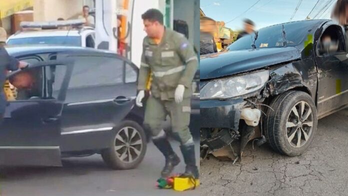 Itabirito: carro bate em caminhonete estacionada perto do Supermercado Sacramento  