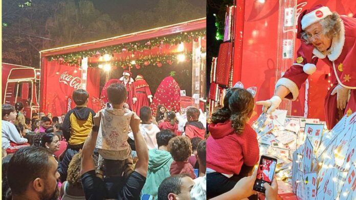 Itabirito: Caravana da Coca-Cola atrai multidão, mas tempo de permanência na praça é criticado