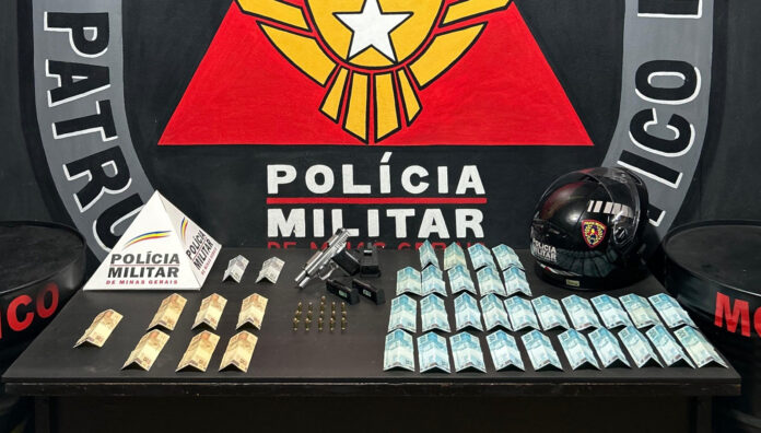 Homem é preso com pistola e mais de R$ 3,6 mil no bairro Cabanas, em Mariana