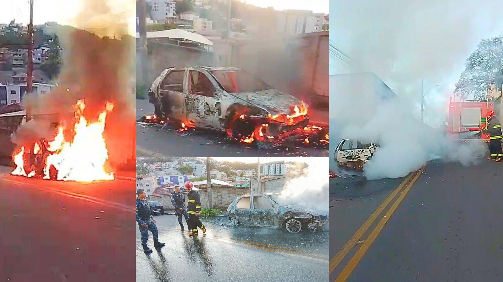 Fiat Palio é destruído por incêndio na madrugada deste domingo no Praia, em Itabirito Fiat Palio é destruído por incêndio na madrugada deste domingo no Praia, em Itabirito