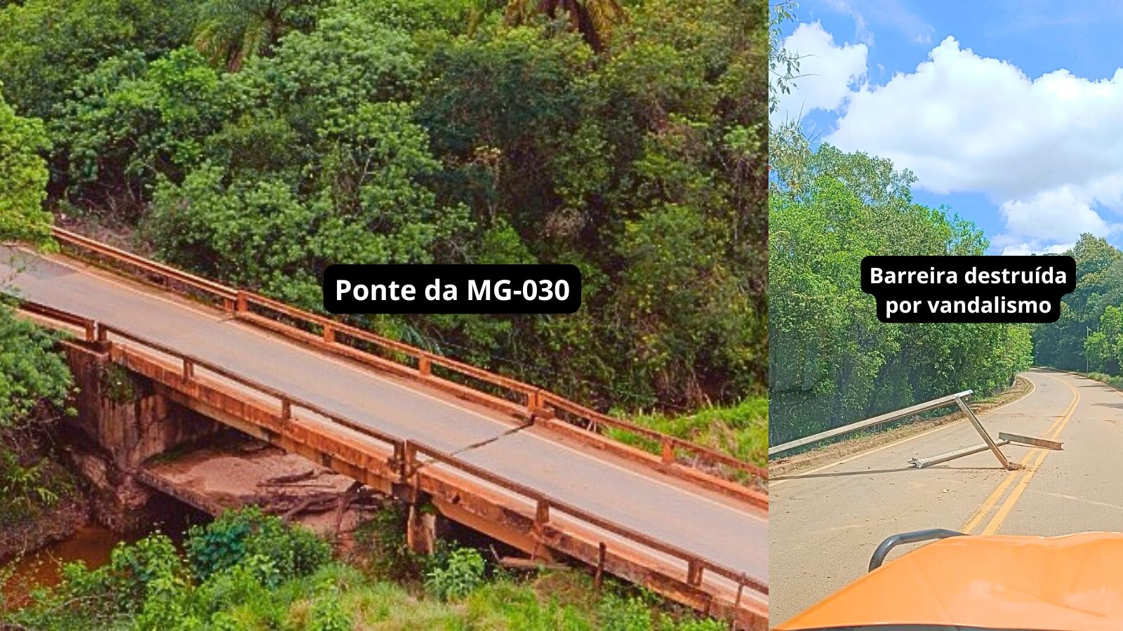 Entre Itabirito e São Gonçalo: ‘Obras na ponte da MG-030 começam nesta sexta (30)’, afirma PMRv Entre Itabirito e São Gonçalo: 'Obras na ponte da MG-030 começam nesta sexta (30)', afirma PMRv
