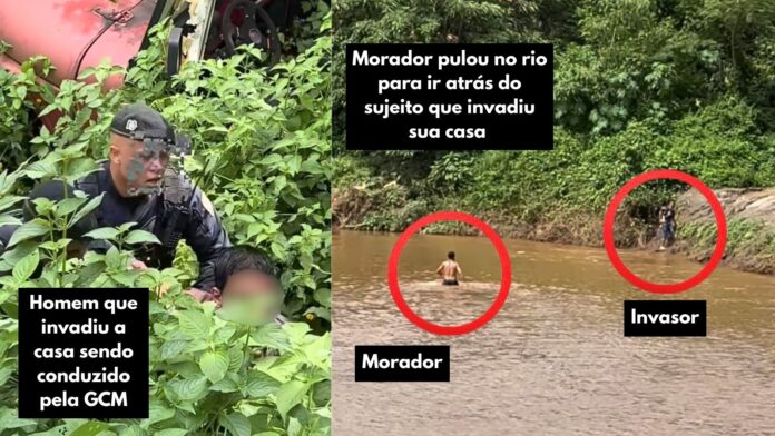 Itabirito: após invadir casa, homem tenta escapar pelo rio é perseguido por morador e GCM e acaba preso
