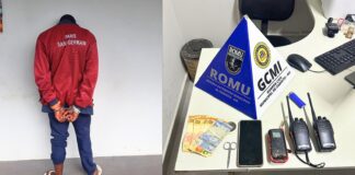 Itabirito: olheiro do PA é preso pela GCM; rumo à DP, rádios apreendidos recebiam instruções do tráfico Itabirito: olheiro do PA é preso pela GCM; rumo à DP, rádios apreendidos recebiam instruções do tráfico