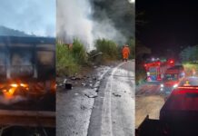 MG-262, Mariana: bitrem pega fogo em acidente com guincho que retirava caminhão do Rio Gualaxo MG-262, Mariana: bitrem pega fogo em acidente com guincho que retirava caminhão do Rio Gualaxo