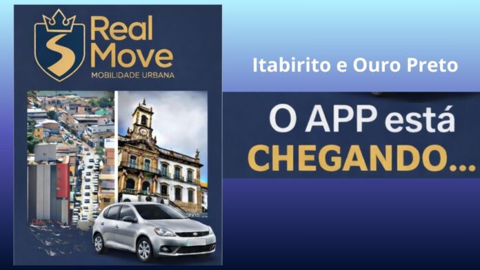 App Real Move inicia operações em Itabirito e Ouro Preto; cadastro aberto para motoristas