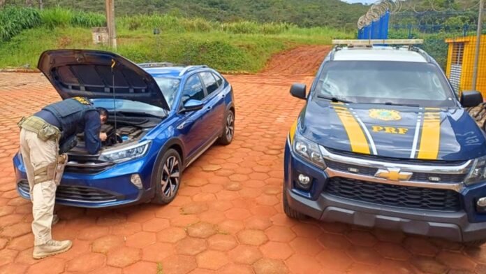 Jardim Canadá: carro roubado no RJ, adulterado e com placas clonadas, é recuperado na BR-040