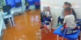 Itabirito: chuva alaga Cmei de Água Limpa e Brigada resgata crianças que ficaram ilhadas na creche; VÍDEO Itabirito: chuva alaga Cmei de Água Limpa e Brigada resgata crianças que ficaram ilhadas na creche