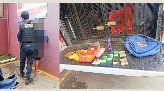 Itabirito: homem alega fome após ser preso pela GCM furtando cigarros e outros produtos no Farid Itabirito: homem alega fome após ser preso pela GCM furtando cigarros e outros produtos no Farid