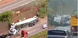 MG: carreta carregada com mexericas sai da pista e cai em ribanceira na BR-381; motorista fica ferido MG: motorista perde o controle de carreta, sai da pista e cai em ribanceira na BR-381