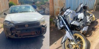 Itabirito: ao tentar entrar em garagem, motorista acerta moto e deixa condutora ferida no Munu; VÍDEO Itabirito: ao tentar entrar em garagem, motorista acerta moto e deixa condutora ferida no Munu; VÍDEO