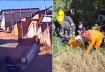 MG: carro desgovernado capota em ladeira e despenca em ribanceira; VEJA VÍDEO MG: carro desgovernado capota em ladeira e despenca em ribanceira