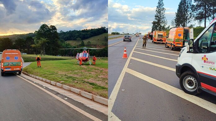 Ouro Preto, Maracujá: após colisão com carro, motociclista em estado grave vai de helicóptero para o João XXIII