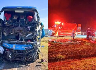 MG: batida entre ônibus de excursão religiosa e carreta deixa 2 mortos e 30 feridos na BR-050 MG: batida entre ônibus de excursão religiosa e carreta deixa 2 mortos e 30 feridos na BR-050