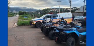 Sem placa na BR-356, 3 quadriciclos de Cachoeira do Campo são apreendidos pela PMRv em Itabirito Sem placa na BR-356, 3 quadriciclos de Cachoeira do Campo são apreendidos pela PMRv em Itabirito