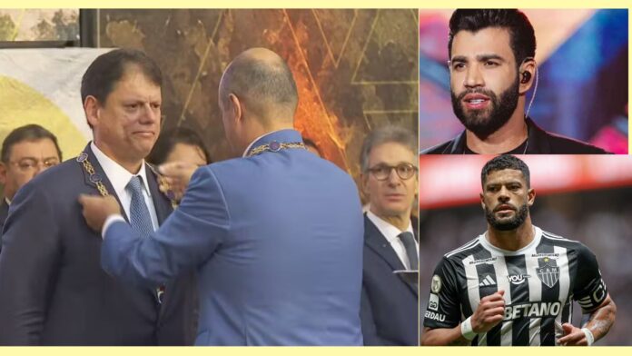 Tarcísio recebe em Ouro Preto o Grande Colar da Inconfidência; Gusttavo Lima e Hulk não comparecem