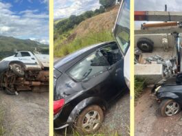 Itabirito: caminhão em morro só não atinge casas porque acertou carro; Patrulha Rural da GCM acionada Itabirito: caminhão em morro só não atinge casas porque acertou carro; Patrulha Rural da GCM acionada