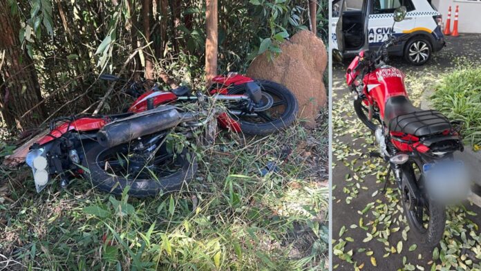 Itabirito: inabilitado dá grau, bate em arame farpado e tem moto apreendida pela Patrulha Rural da GCM