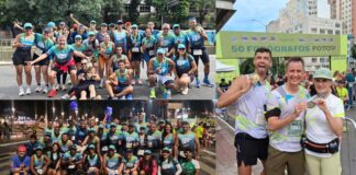 Atletas de Itabirito conquistam título de maratonistas na 1ª Maratona Oficial de Belo Horizonte Atletas participantes e torcedores de Itabirito na 1ª Maratona oficial de Belo Horizonte. Foto - divulgação.