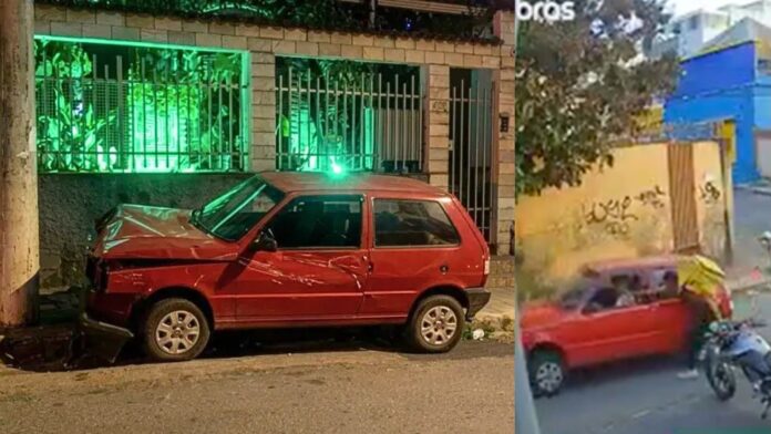BH: durante briga de trânsito, motorista leva soco no rosto, bate o carro contra poste e morre
