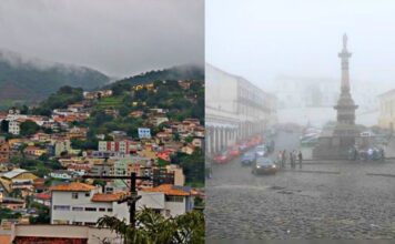 Alerta prevê chuva forte e possibilidade de granizo em Itabirito, Ouro Preto, Mariana e outras 593 cidades Alerta prevê chuva forte e possibilidade de granizo em Itabirito, Ouro Preto, Mariana e outras 593 cidades