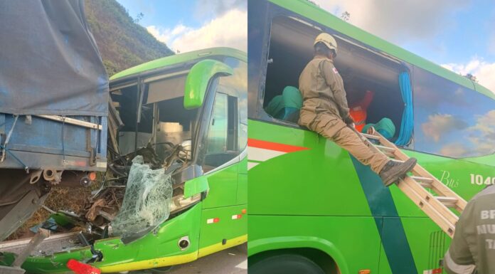 BR-356: carreta e ônibus da Pássaro Verde se chocam na Serra da Santa, Itabirito; feridos na UPA BR-356: carreta e ônibus da Pássaro Verde se chocam na Serra da Santa, Itabirito; feridos na UPA