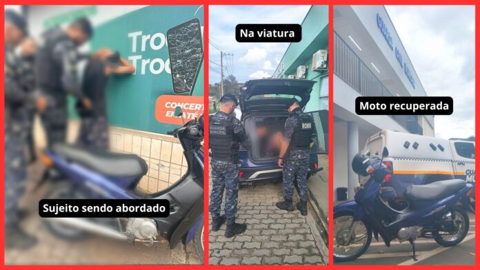 Itabirito: após COP iniciar por meio de câmeras monitoramento de ladrão, Romu recupera moto em 1h
