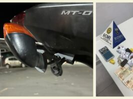 Em moto com placa levantada, homem tenta fugir da Romu de Itabirito, mas é pego com antirradar e drogas Em moto com placa levantada, homem tenta fugir da Romu de Itabirito, mas é pego com antirradar e drogas