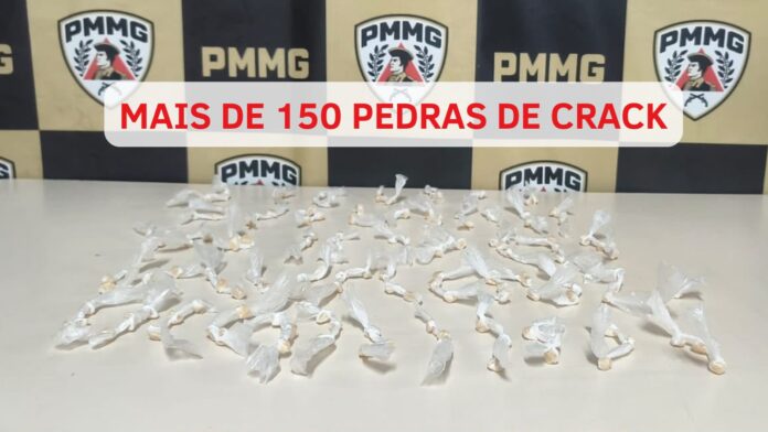 Itabirito: jovem de moto cai durante fuga da PM e acaba preso com 154 pedras de crack e iPhone 15