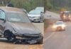 BR-356: após ultrapassagem, BMW se choca contra traseira de picape perto do Alphaville BR-356: após ultrapassagem, BMW se choque contra traseira de picape perto do Alphaville