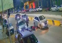 MG: motoqueiro fica ferido após bater em carro, cair e ser arremessado por outro veículo MG: motociclista fica ferido após bater em carro, sai da moto e é atingido e arremessado por outro veículo