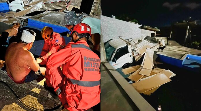 MG: motorista perde controle da direção e caminhão cai dentro de piscina de sítio MG: motorista perde controle da direção e caminhão cai dentro de piscina de sítio
