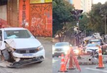 Motorista de aplicativo com sinais de embriaguez capota carro após atingir semáforo em BH; VÍDEO Motorista de aplicativo com sinais de embriaguez capota carro após atingir semáforo em BH