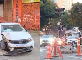 Motorista de aplicativo com sinais de embriaguez capota carro após atingir semáforo em BH; VÍDEO Motorista de aplicativo com sinais de embriaguez capota carro após atingir semáforo em BH