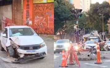 Motorista de aplicativo com sinais de embriaguez capota carro após atingir semáforo em BH; VÍDEO Motorista de aplicativo com sinais de embriaguez capota carro após atingir semáforo em BH