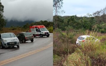 BR-356, Ouro Preto: acidente entre 3 carros mobiliza Samu e bombeiros; 1 dos veículos chega a sair da via BR-356, Ouro Preto: acidente entre 3 carros mobiliza Samu e bombeiros; 1 dos veículos chega a sair da via